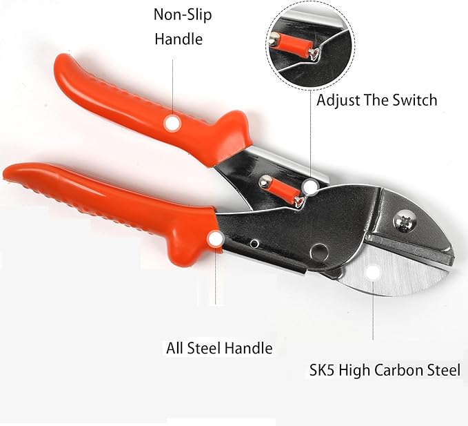 Professional Heavy Duty Pruning Shears with SK-5 Blades, Power-Lever Design That Provides 2X More Power on Every Cut,Garden Shears for Dry Stems and Small Branches, Gardening Scissors, Clippers