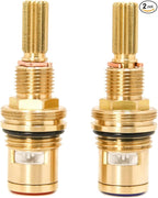 1-001 & 1-002 Ceramic Valve Set, Lead-Free Brass, Replacement Newport Brass Hot and Cold Cartridge, Kingston KSRPL5000HC & CC, For Use With Widespread Faucet and Deck Mounted Pot Filler Faucet