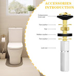 2 PCS M8 Universal Toilet Tank Bolts Replacement, Heavy Duty Stainless Steel Toilet Tank to Bowl Bolt Kit with Rubber Washers Gasket and Extra Long Downlock Nuts, Non-Slip Washers-Double Nut Design