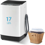17Lbs Portable Washing Machine with10 Washing Programs, 2.2 Cu. Ft. Full Automatic Washer and Spinner Combo, Compact Laundry Washer Spinner for Apartment RV Dorm (2.2Cu. Ft)