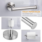 Cilee 8 Piece Brushed Nickel Bathroom Hardware Set, 24inch Bathroom Towel bar+Towel Ring+Toilet Paper Holder+ Robe Towel Hook, SUS304 Stainless Steel Bathroom Accessory Set