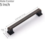 10 Pack 5 Inch(128mm) Hole Center Oil Rubbed Bronze Modern Cabinet Pulls Kitchen Cabinet Handles Kitchen Cabinet Hardware Timeless Drawer Pulls for Dresser Cupboard Wardrobe, ORB(5x10)