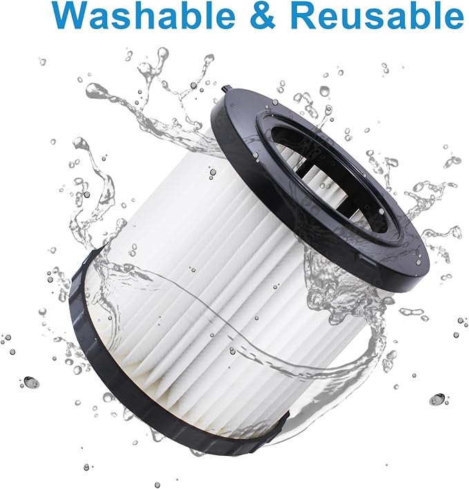 DCV580H DCV581H Vacuum Filters Replacement for DEWALT 20V MAX Wet/Dry VAC DCV580H (Cordless) DCV581H DCV5801H, Washable & Reusable Vacuum Filter for Cordless Vacuums(2 Pack)