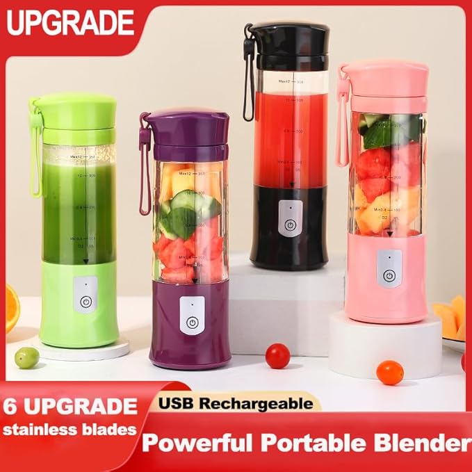 Personal Blender for Shakes and Smoothies, Portable Blender, Mini Small Juice Mixer machine for Kitchen, Office, Gym, 4000mAh (Red)
