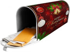 Kawani Merry Christmas & New Year Mailbox Covers - Magnetic Red Winter Holiday Welcome Decor - Standard Size 21 x 18 Inches