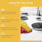 Greasy Dirt Clean Spray, Degreaser Cleaner Heavy Duty, Kitchen Cleaner, All Purpose Stain Removal Cleaners, Oven And Grill Cleaners Clean Up Kitchen Oil Stains(2, pcs-120ml)