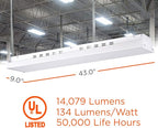 105 Watt 4 Foot High Bay | 5000K Daylight High Output 14079 Lumens | Wired 105W 120-277V High Bay | 50000 Life Hours 134LM/w | 1 Pack by GoodBulb