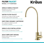 KRAUS Purita 100% Lead-Free Kitchen Water Filter Faucet in Spot Free Antique Champagne Bronze, FF-100SFACB