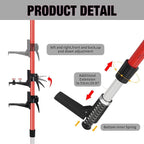 MOETER 12 Ft./3.7M Telescoping Laser Level Pole, Adjustable Laser Pole with Tripod, 1/4"-20 and 5/8"-11 Threaded Adapter of Rotary and Line Lasers