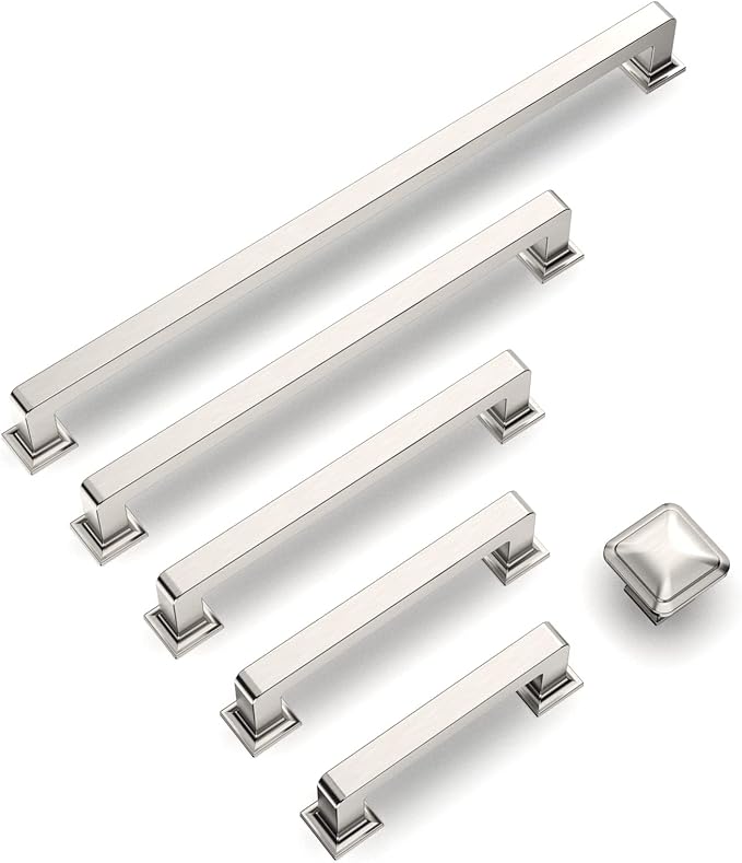 10 Pack 6.25 Inch Brushed Satin Nickel Cabinet Pulls - Kitchen Cabinet Hardware and Handles for Cabinets and Cupboards