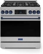 Gordon Ramsay by THOR Kitchen 36 Inch Professional Liquid Propane Range with Tilt Panel Touch Control in Stainless Steel/Navy Blue