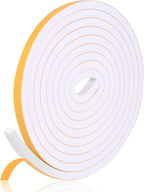 Weather Stripping Seal (1/2 Inch X 2/5 Inch) for Door Window, 13Feet High Density Foam Tape, Soundproofing, Insulation Strip, Door Sealers for Door Frame- White