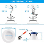 TORCHSTAR 8-Pack 5CCT 4 Inch LED Recessed Lighting Retrofit Downlight, Aluminum Anti-Glare Deep Baffle Trim, 800LM 10W=100W, CRI90 Dimmable Remodel Can Lights, JA8 ETL, 2700K3000K3500K4000K5000K