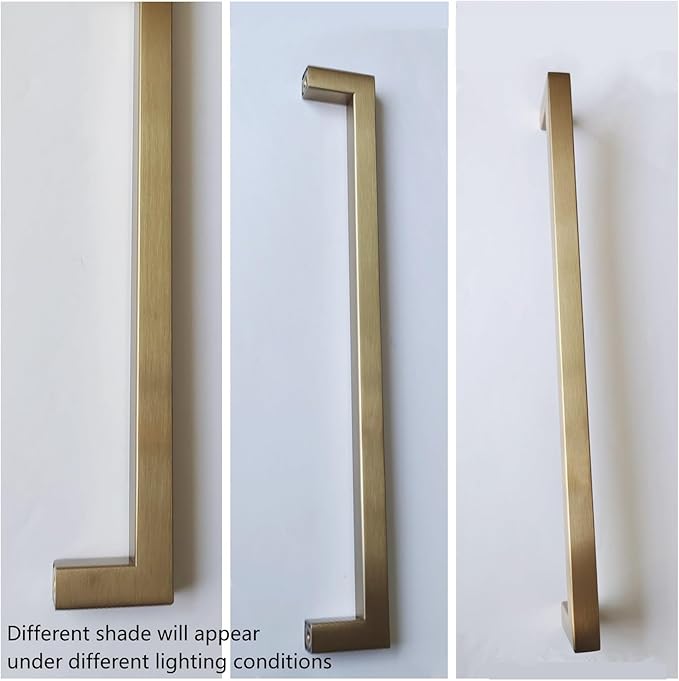 10 Pack Champagne Bronze Cabinet Pulls 10 Inch Modern Square Drawer Handles Dresser Pulls Cupboard Handles Stainless Steel Kitchen Cabinet Hardware