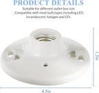 2 Pcs Medium Base E26 Lamp Holder Ceiling Light Sockets White Bulb Socket Incandescent Fluorescent CFL Lamp Holder 660w 250v (Porcelain)