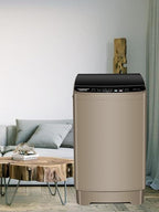 17.7 lbs Full-Automatic Washing Machine with LED Display, Laundry Washer with Drain Pump, 10 Wash Programs 8 Water Levels Washer & Spinner for Home, Apartment, Dorms, Gold