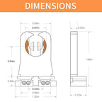 JESLED Non Shunted LED Tombstones - (Pack of 50) T8 Lamp Holder, UL Turn Type Tombstone Lampholder for T10 T12 LED Fluorescent Tube Replacement, Medium Bi-pin G13 Socket for Programmed Start Ballasts