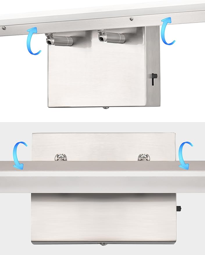 L LOHAS LED 23.6-Inch Bathroom Vanity Light Bar Over Mirror, Brushed Nickel Modern Bathroom Light Fixtures, 3CCT Adjustable LED Vanity Lights for Living Room Wall