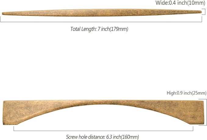 Asidrama 10 Pack 6.3 Inch(160mm) Antique Brass Kitchen Cabinet Handles, Cabinet Pulls Kitchen Cabinet Hardware for Cupboard Drawer Pulls