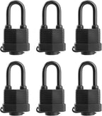 Waterproof Padlocks Keyed Alike for Outdoor use, Covered Heavy Duty Laminated Steel Lock, 1-9/16 Inch. Wide, Long Padlock, Pack of 6
