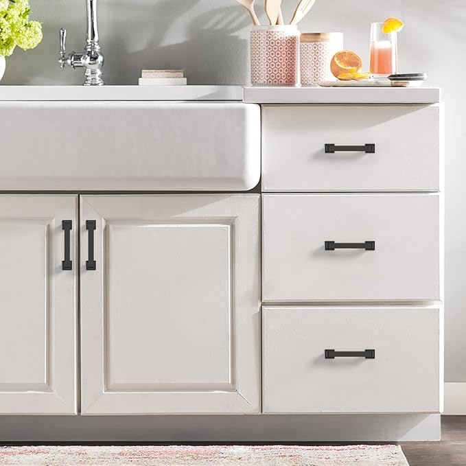 10 Pack 3 Inch Matte Black Cabinet Pulls - Kitchen & Dresser Handles