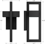 LamQee 2 Packs Modern Outdoor Wall Lights 3000K Integrated LED Outdoor Wall Sconces Lighting, Contemporary Exterior Lighting Fixtures Outside Wall Mount Lights for House Porch Door Garage, Matte Black