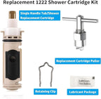 1222 Replacement Cartridge with Puller 104421 for Moen, Compatible with Moen Tub Shower Single Handle Posi Temp Faucet (with lubricating grease)