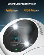 《100% Solar Powered &Full 360° Coverage》Outdoor Wireless PTZ Camera System, 4MP Solar Powered Battery Cameras,Home Video Surveillance, Surveillance DVR Kits
