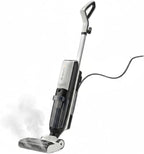 Steam Wet Dry Vacuum | 3-in-1 Steam Mop Picks Up Debris, Deep Scrubs, & Steam Sanitizes All At Once | Auto Self Cleaning | Smart Steam Mop for Hard Floors with Digital Display [White]