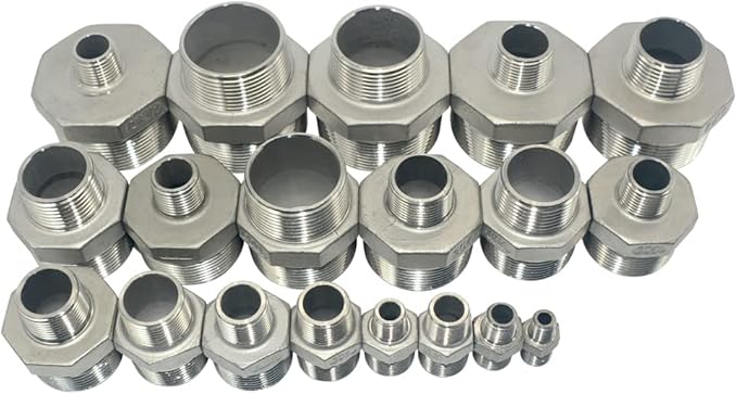 2" x 1-1/2" Male Threaded Reducing Nipple Fitting/Adapter,Stainless Steel SS304 NPT Pipe Hex Reducer