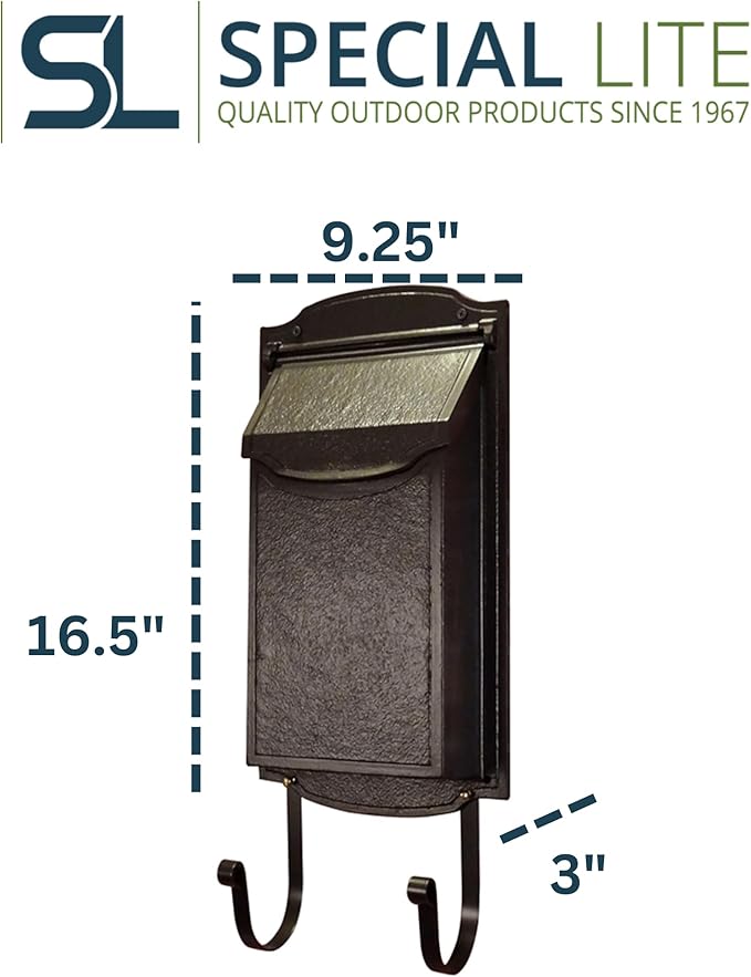 Special Lite Contemporary Vertical Wall Mount Mailbox - Oil Rubbed Bronze Aluminum Mailbox for Wall Mount - SVC-1002-ORB