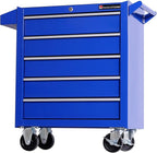 Tool Chest Heavy Duty Cart Steel Rolling Tool Box 5 Drawer Cart (TZ35 Blue)