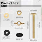 2Pcs Toliet Bolts Universal Toilet Tank to Bowl Bolts Kit Toilet Tank Bolts Heavy Duty Bolts with Rubber,Stainless Steal Washers and Wing Nuts,Toilet Tank Bolts and Rubber Gaskets