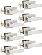 8 Pack Brushed Nickel Passage Door Levers Interior Door Handles, Heavy Duty Closet Hallway Door Handle Sets