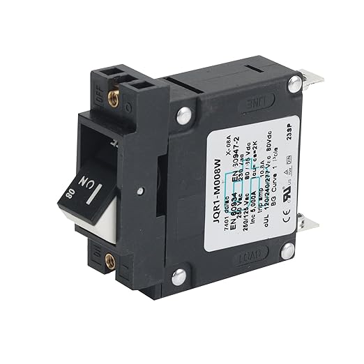 GLOSO Single Pole Miniature Circuit Breaker Manual Reset Switch Yachts Campers Caravans Control Panel M4 Screw Black Rocker 8A J1P