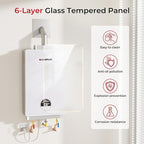 CAMPLUX Tankless Natural Gas Water Heater, 3.18 GPM On Demand Instant Water Heater, 82,000 BTU, White