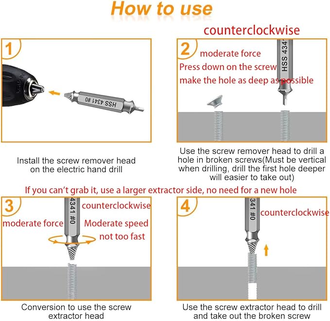 Gifts for Men,Damaged Screw Extractor Set-Christmas Stocking Stuffers for Men Adults Him,Mens Gifts for Dad,Husband,Stripped Screws Nuts & Bolts Drill Bit Tools for Easy Removal of Rusty Broken Screw