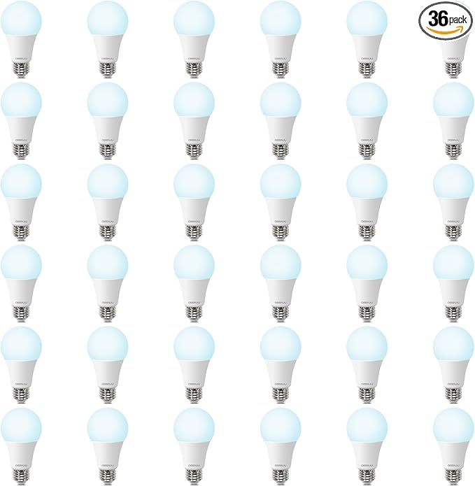 36 Pack A19 LED Bulbs 100W Equivalent, 13W Daylight 5000K LED Light Bulbs, E26 Medium Base, Non-Dimmable, 1500 Lumens, Ideal for Bedroom Living Room