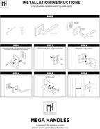 Mega Handles Ronn Dummy Door Handles - 6 Pack Heavy Duty Chrome Door Handles, Non-Turning Door Handle for Closet & French Doors, Single Side, Fits All Standard Doors - Polished Chrome