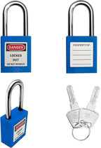 SAFBY Lockout Tagout Locks, Safety Padlock, Keyed Differently Loto Safety Padlocks for Lock Out Tag Out Kits Station (Blue 11-20)