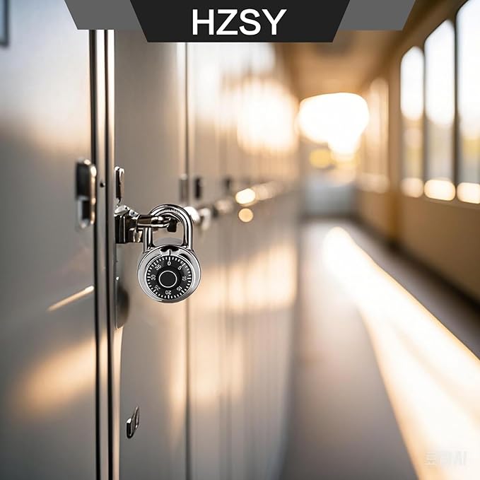 Combination Padlock 12 Pack, Fixed Dial Combination Padlock with Different Combinations, 2 in. Wide. Black Turntable, Lock for Gym & Locker, School, Toolbox, and More