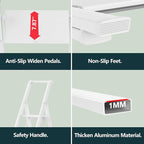 WOA WOA 6 Step Ladder, Lightweight Folding ladders with Wide Pedals, Slim Stepladder for Narrow Spaces, Tall Ladder for High Ceilings with Handrails, Kitchen Aluminum Ladder 300lbs - White