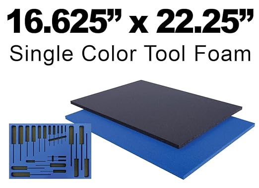 5S Lean Tool Box Foam Organizers 1/2 INCH Thick (1 Piece) (16"x22, Black)