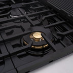 Akicon 48 Inch Freestanding Gas Range - 6.7 cu. ft. Double Rapid Convection Oven - Gas Stove with 8 Sealed Burners & a Griddle, Heavy Duty Cast Iron Grates (White & Copper)