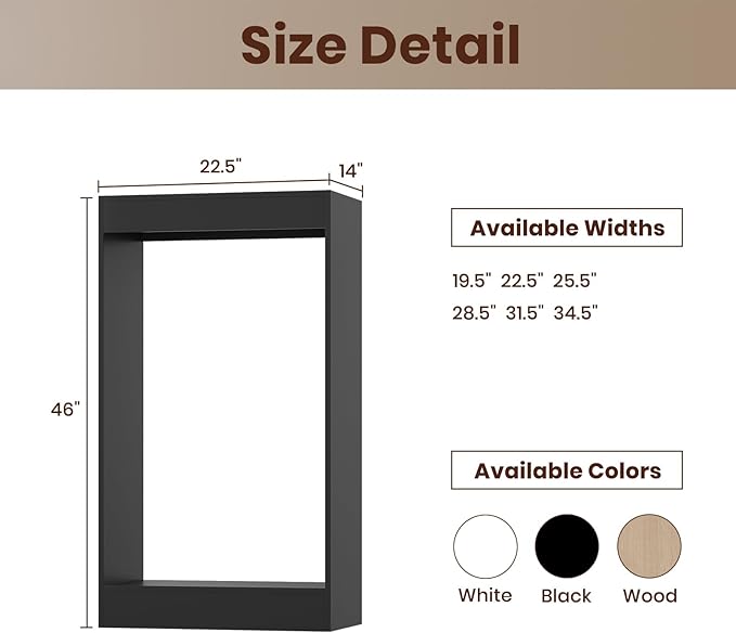 ROOMTEC 22.5" Double Hanging Closet Unit, Modular Closet System with Hanging Rod, Wardrobe Organizer for Bedroom or Walk-in Closet, Wall Mounted, Customizable Clothes Storage Unit, Black