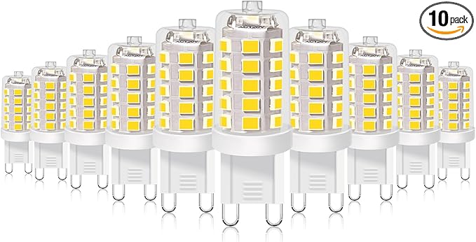 BUBO G9 LED Bulb 4000K Cool White 430 Lumens, 3W Equivalent 40W T4 G9 Halogen Replacement, 360°Beam Angle 120V Non-Dimmable No-Flicker G9 Light Bulbs for Crystal Chandelier Lighting, 10 Pack
