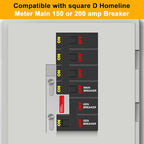 Generator Interlock Kit Compatible with Square D Homeline Meter Main 150 or 200 amp Breaker,for Safe Usage of Portable Power During Outage,Professional and Interlock Kit