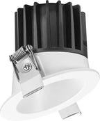 Maxxima 2" Canless Sloped Recessed Anti-Glare LED Downlight, For Sloped Ceilings, 600 Lumens, IC Rated, 5 Color Temperature Selectable 2700K/3000K/3500K/4000K/5000K, Dimmable, Round White Trim 90 CRI