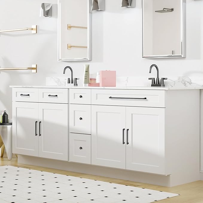 10 Pack 12.6 Inch(320mm) Hole Center Matte Black Modern Drawer Pulls Timeless Cabinet Pull Handle Vanity Pull Handle Classic Kitchen Cabinet Hardware, Screws Included, M-Black(12.6x10)