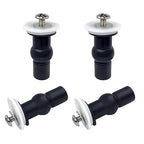 4 Pack Universal Toilet Seat Bolts and Hinge Screws, Top Mounting Fixings Kit with Expanding Rubber Top Nuts, Replacement Screws for 14-16mm Hole Toilet Seat Repair